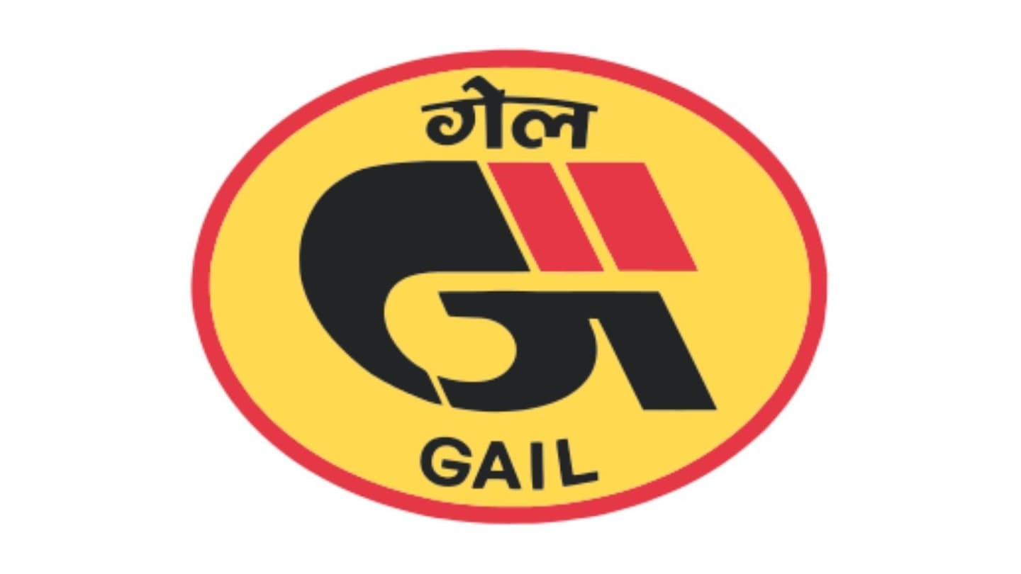 GAIL logo featuring its black and red emblem with the company name in Hindi and English.