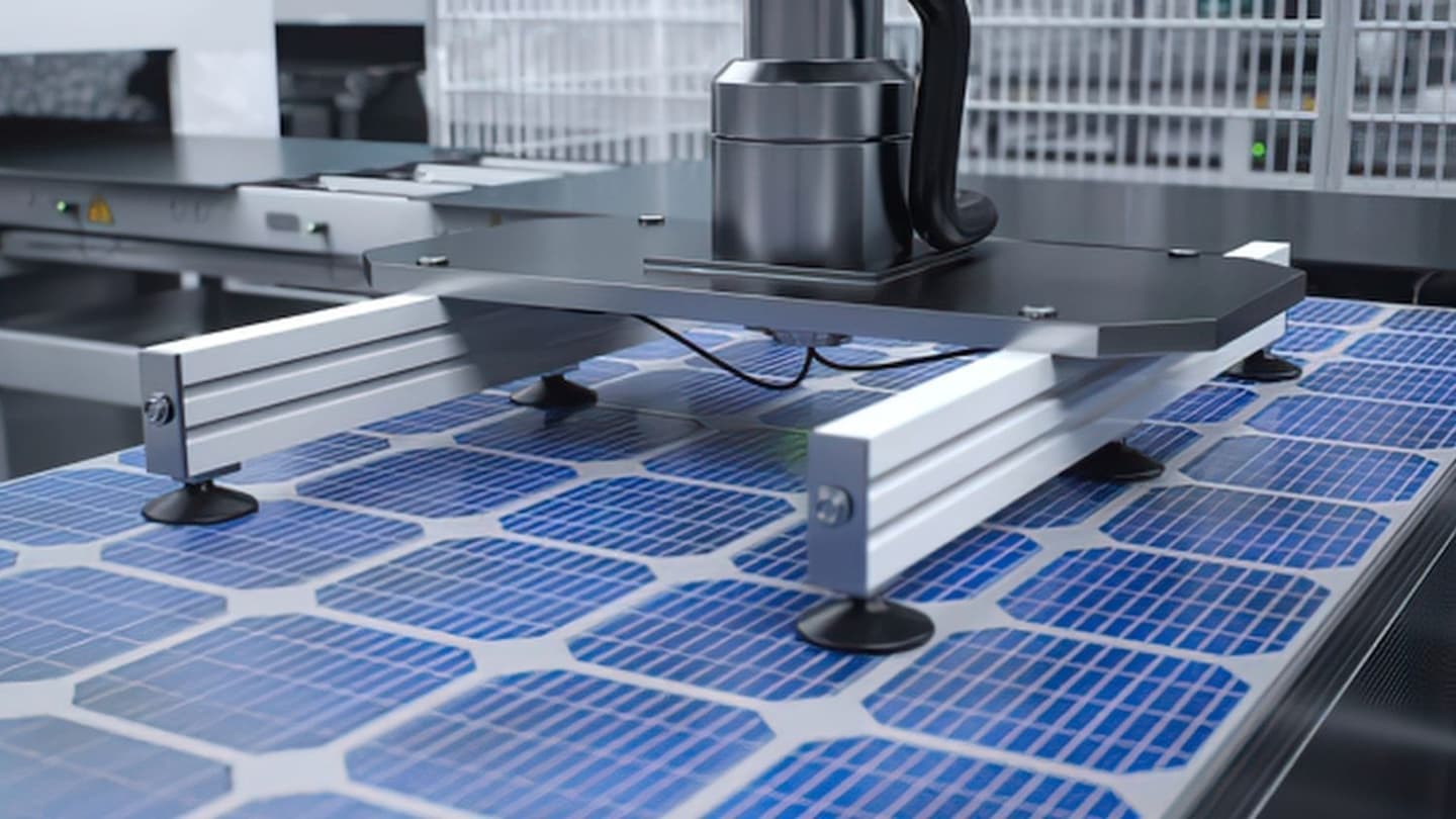 Solar cells representing Emmvee and Waaree’s shift to larger G12R N-type TOPCon technology.