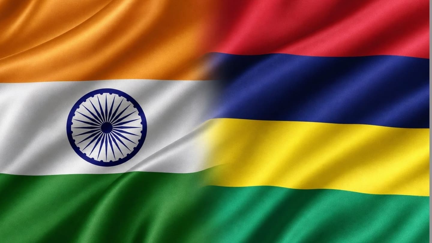 Indian and Mauritian flags representing the five-year agreement for petroleum product supply between India and Mauritius.