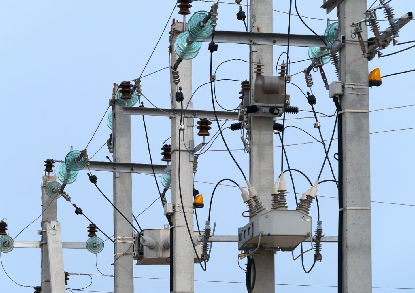 Electricity transmission lines amid declining power demand in India.